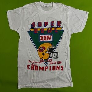 Vintage 1990 San Francisco 49ers Super Bowl XXIV Champions Oneita T-Shirt Medium